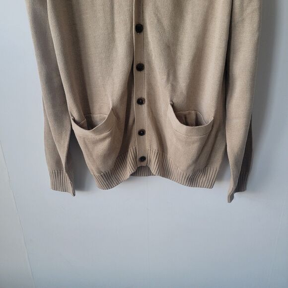 Tricots st Raphael mens v-neck Cardigan size XL long sleeve Beige - Picture 4 of 8